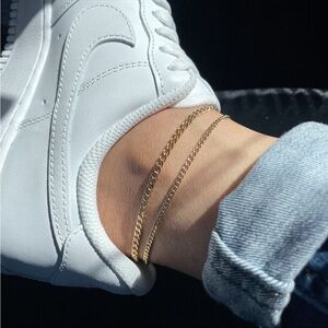 Gold Curb Chain Anklet
